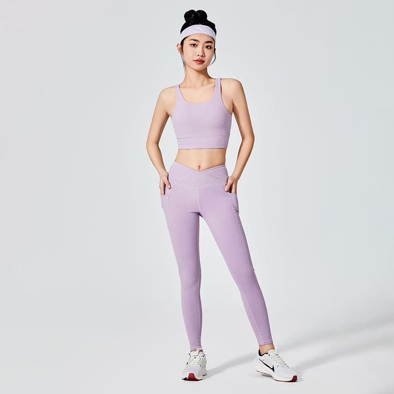 Női Lila Sima Festés Sport Leggings