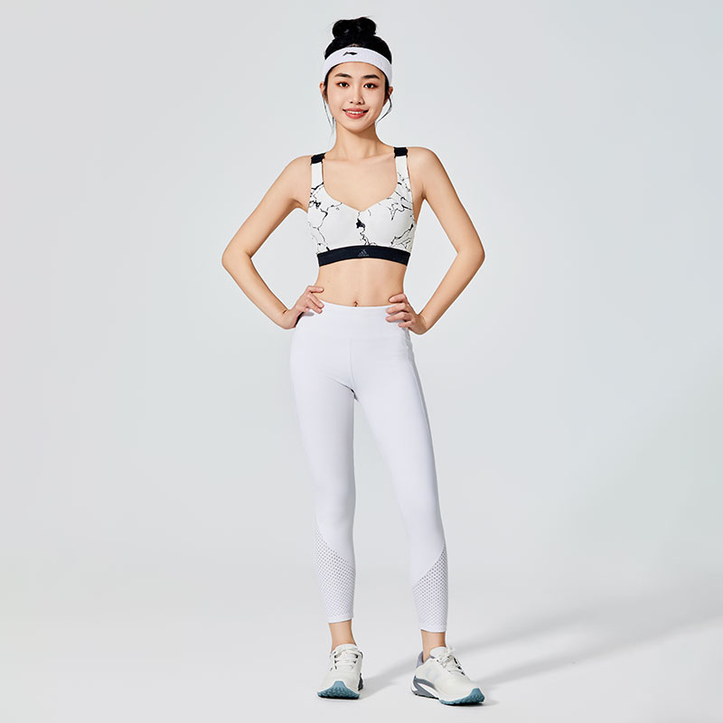 Női tiszta fehér sport leggings hálóval